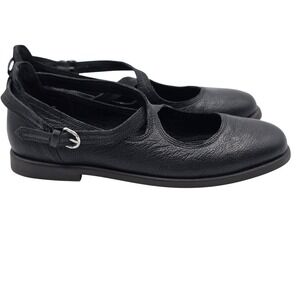 Lucky Brand Shoes Womens 6.5 Black Leather Mary Jane Flats Comfort Casual Style